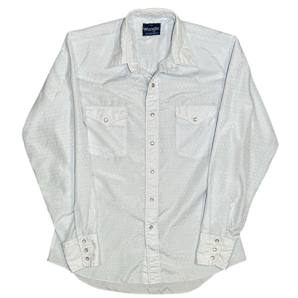 WRANGLER Vintage snap button Western dress shirt Sz Med